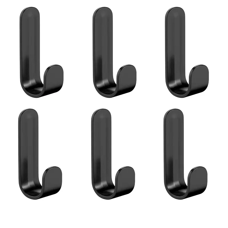 6Pcs Self Adhesive Strong Wall Hooks Towel Hook Door Hanger Key Bag Coat Hook Holder Kitchen Bathroom Accessories Home Organizer