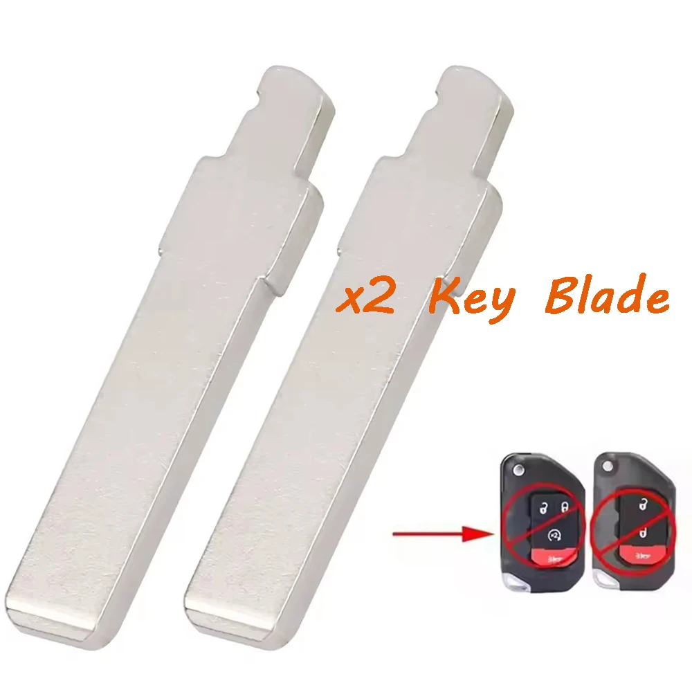 

KEYECU 2 Remote Blank Key Blade for Jeep Wrangler 2018 2019 2020 Gladiator 2021 2022 2023 2024 for OHT1130261 68416784 68416784