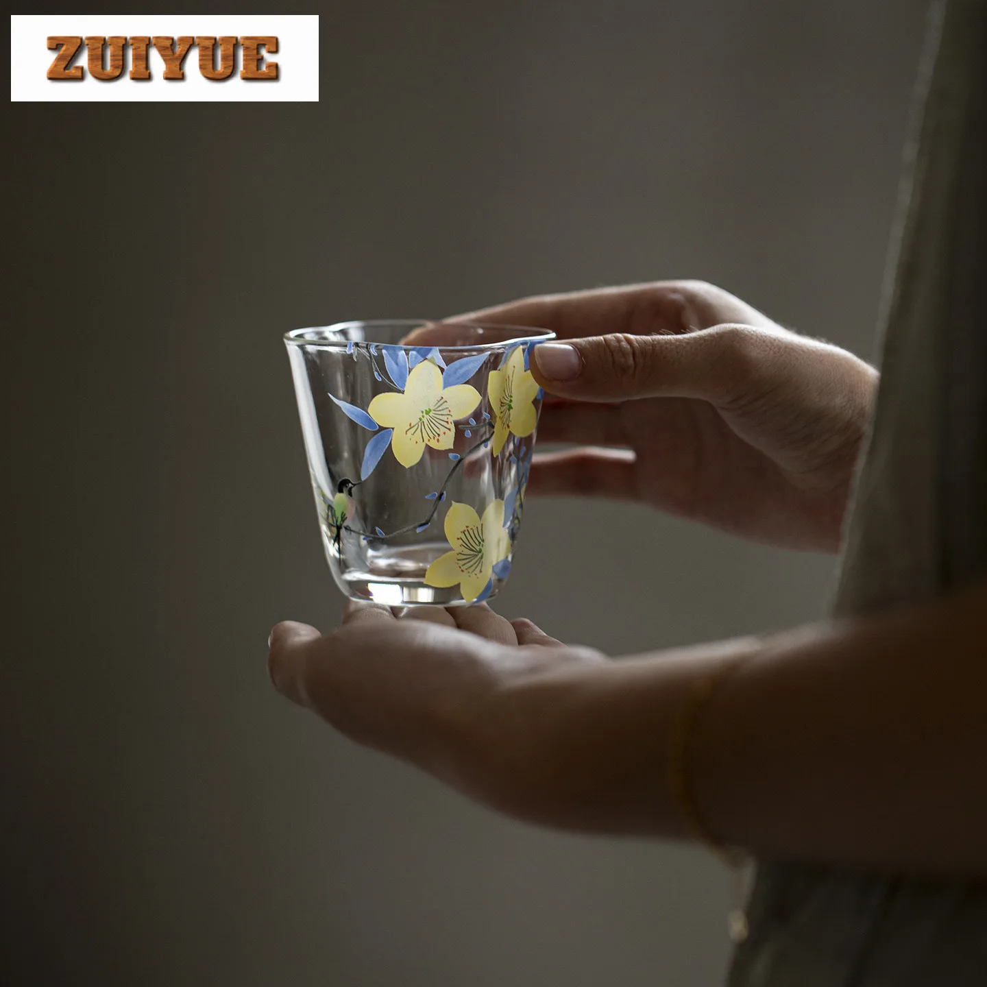 110 مللي رسمت باليد الزنبق الزجاج فنجان الشاي الرجعية وعاء الشاي مجموعة من أكواب الشاي تذوق رائحة كوب تشازان ماستر أكواب تشا الديكور هدية