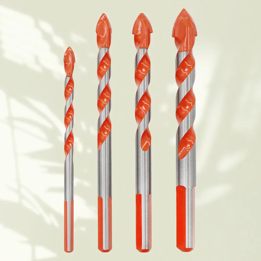 4pcs Hole Saw Kit Triangle Drill Bit Carbide Tip For Glass Tile Ceramic Metal Wood Drilling Industrial Cutter Tool