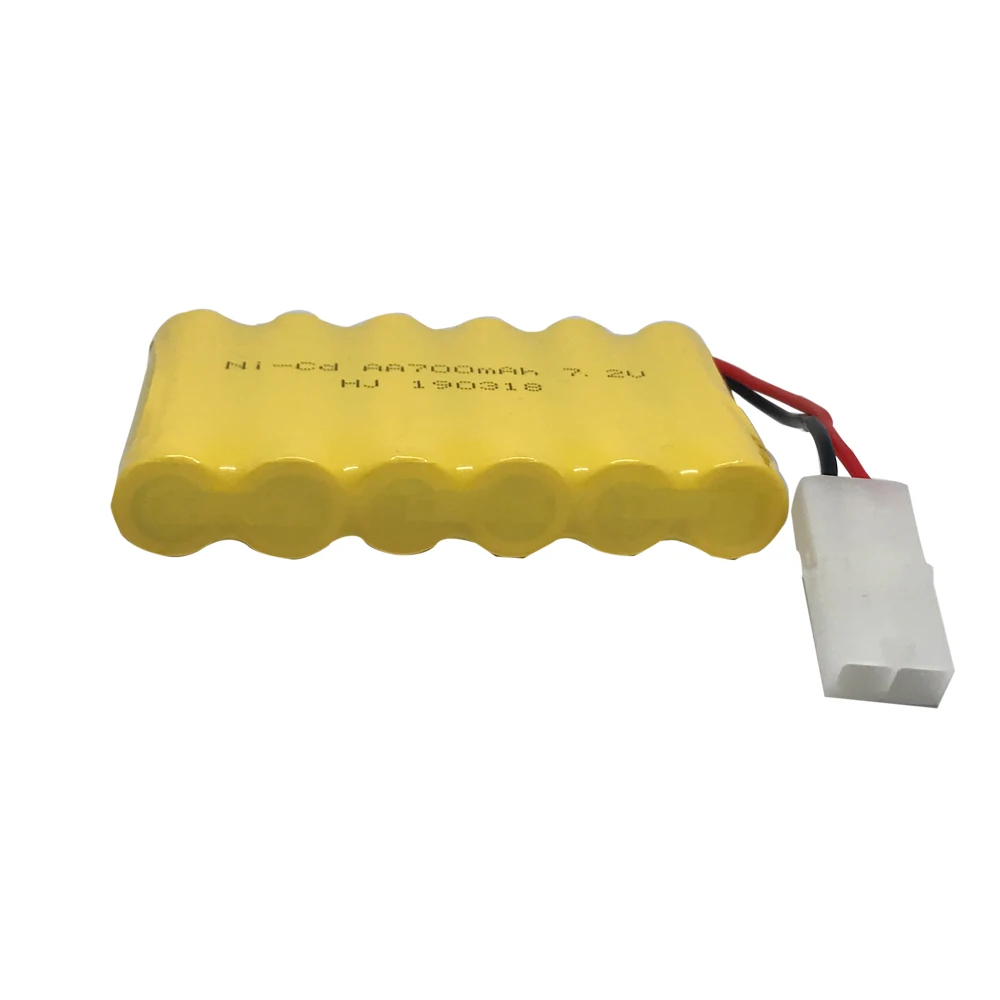 7.2V battery for RC boat model car electric toy tank 7.2V 700mah NI-CD AA battery nicd batteries pack  SM JST EL-2P L6.2-2P plug