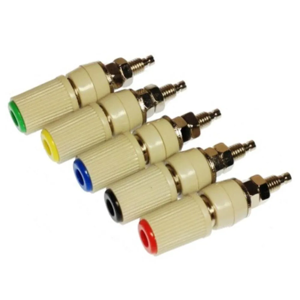 High Quality five color 4mm binding post/terminal,4mm Socket/jack,brass 4mm M5 socket,24A/30VAC-60VDC