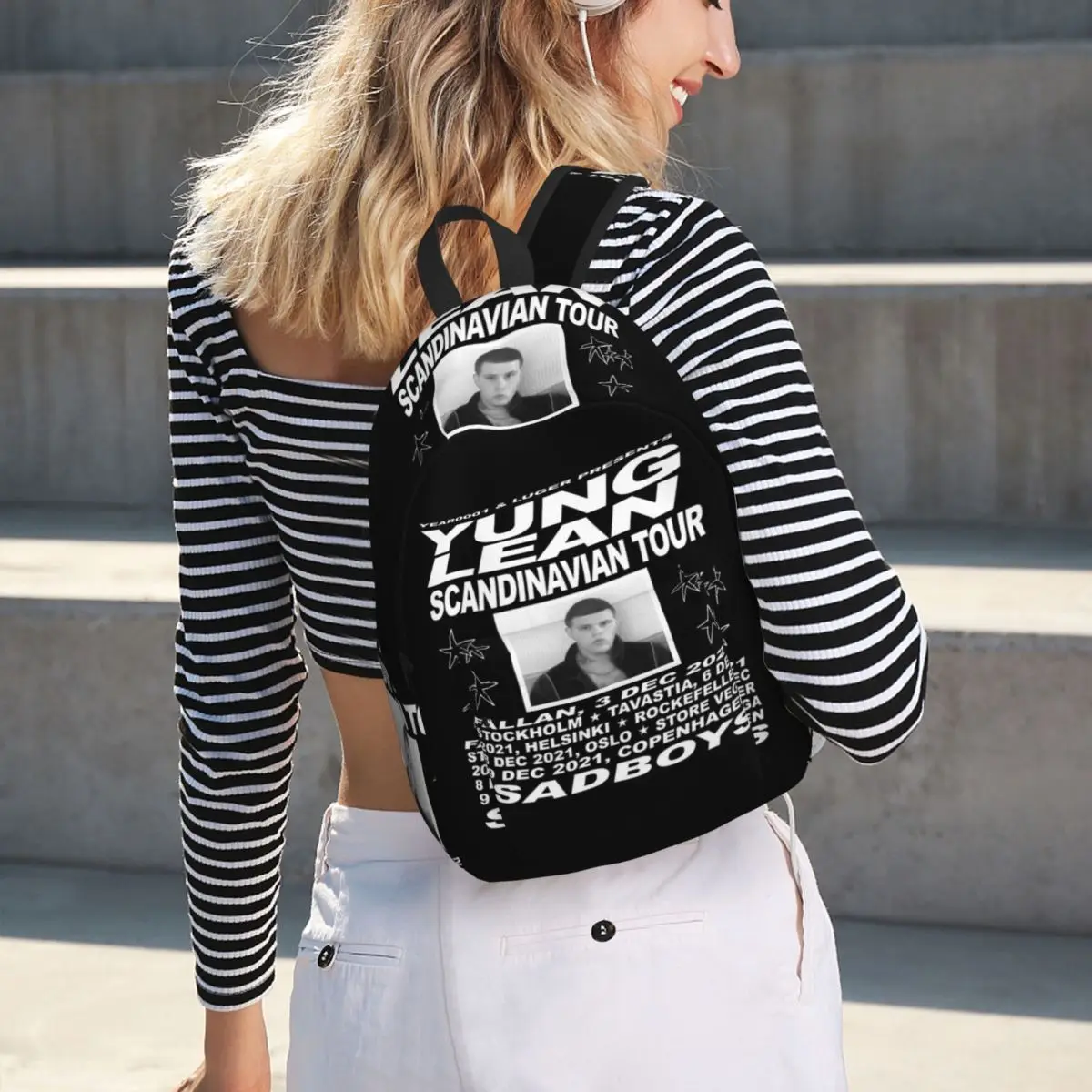 

Yung Lean Scandinavian Tour Student Backpack School Bag Hiking Travel Daypack for Men Women Bookbag Shoulder Bags