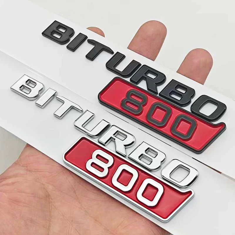 3D ABS Car Fender Side Badge Sticker Logo BITURBO 800 Emblem Decals For Mercedes Benz AMG Brabus Auto Letters Accessories - view 6