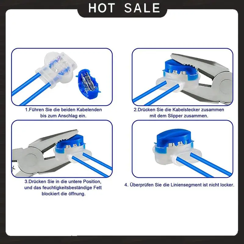

24-Hour Delivery 150PCS Cable Connectors For Robotic Lawnmowers, Waterproof Connection Cable Wire Connector With Gel Filling