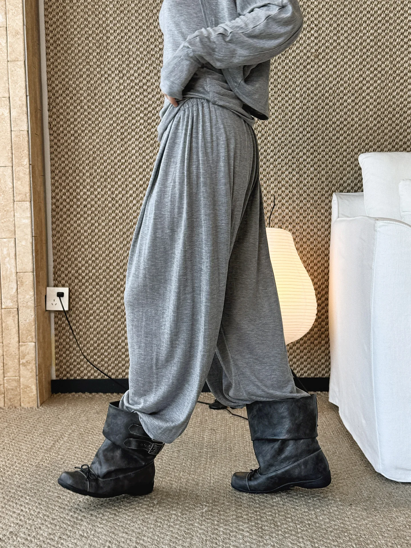 Summer Elastic Drawstring Wide-Leg Casual Pants, Loose And Drapey, Fresh Long Pants For Women