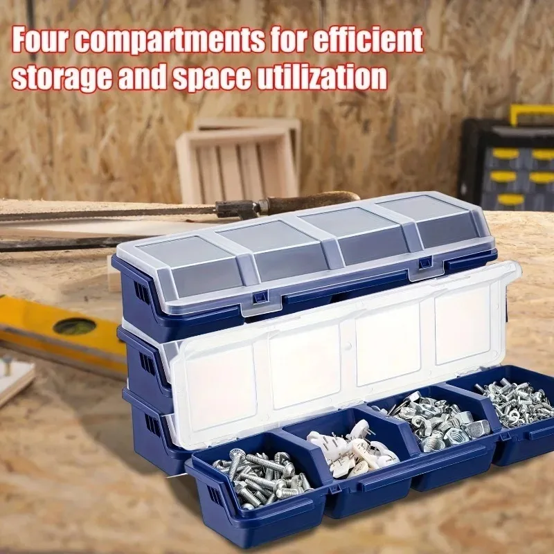 Multi Functional Screw Storage Box Portable Mini Jewelry Sewing Equipment Container Boxes with Lids 4 Compartment Storage Boxes