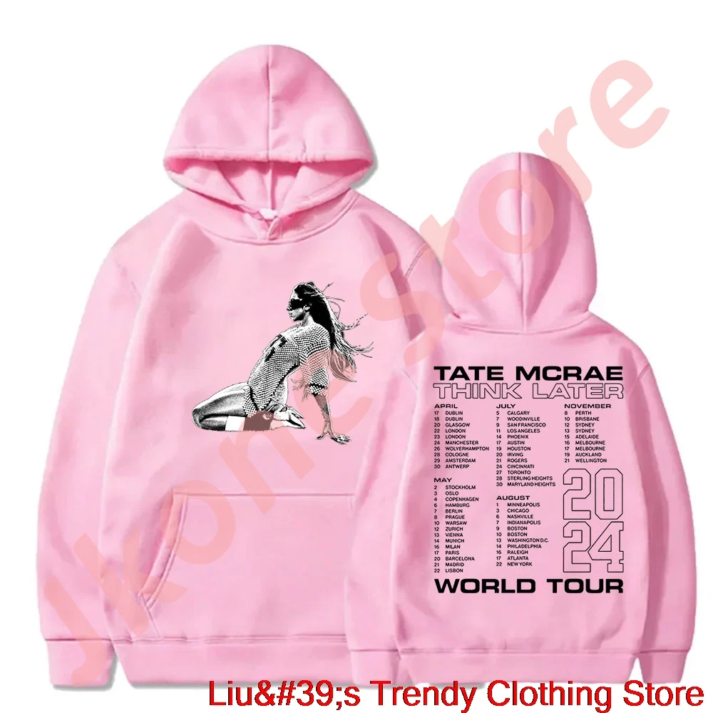 Tate mcrae denken später World Tour Hoodies Merch Winter Frauen Männer Mode lässig Pullover Sweatshirts