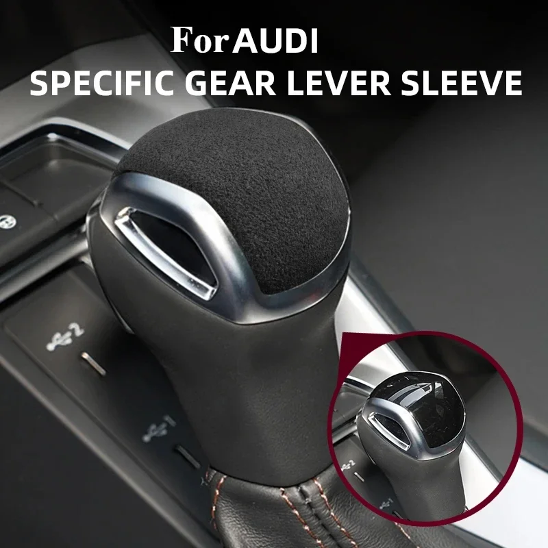 Top Suede Wrapเกียร์Shift Knob ABS Trimภายในสติกเกอร์สําหรับAudi Q3 Sportback 2019 2020 2021 อุปกรณ์เสริม