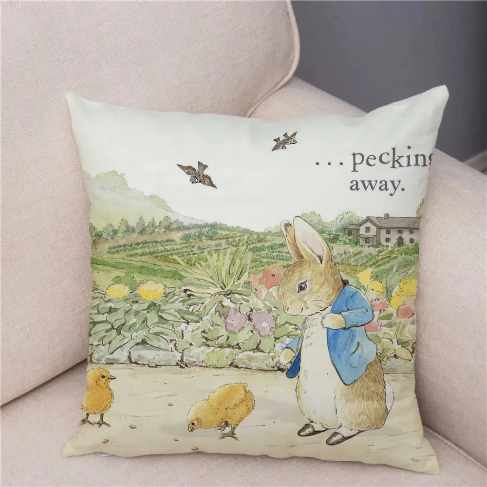 Case 45x45 Pillow Covers Decorative Sofa Cushions P-Peter Rabbits Cushion Cover 40x40 Pillowcases Bed Cushions for Living Room