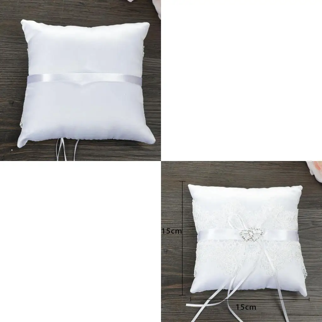 

15 см элегантные кольца с двойным сердечком, декоративная подушка, нежные кружевные кольца, подушка для свадебных колец, подушка