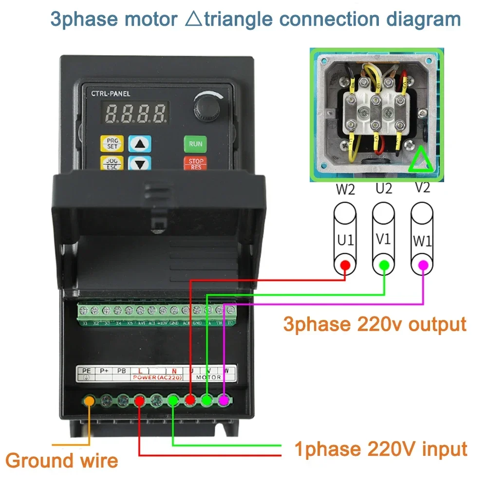 ZUKED vfd 7.5 kw 380v  Variable Frequency Drive frequency inverter Three-phase motor speed control soft start RS485