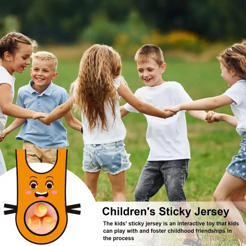 Sticky Target Ball Jersey Children Sticky Target Ball Breathable Multi-Functional Dodging Toy Set Playground Tossing Game