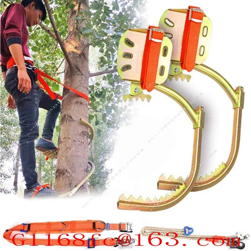 Tree Climbing Tool Special Tool for Tree Picking Coconut Tree Grab Iron Shoes Foot Tie Foot Hook Wooden Pole Climbing Device