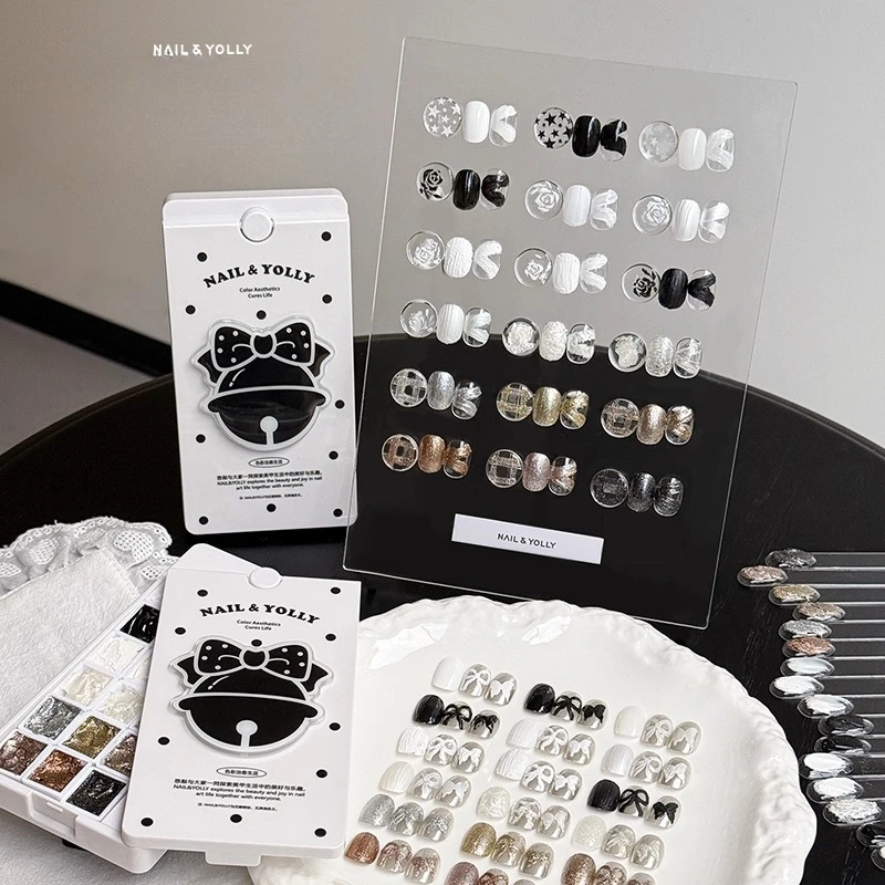 

1pc Black And White Solid Nail Polish Glue Pat Glue Gypsum Glue Solid Color Shiny Luster Long-lasting UV Varnishes for Manicure