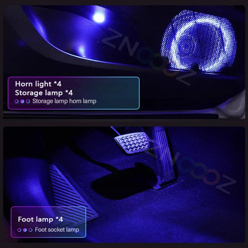 RGB 22in1 Car Interior Acrylic Car Ambient Lights For Volvo XC70 V70 V60 V50 S80 S40 AWD V90 S90 Car Accessories