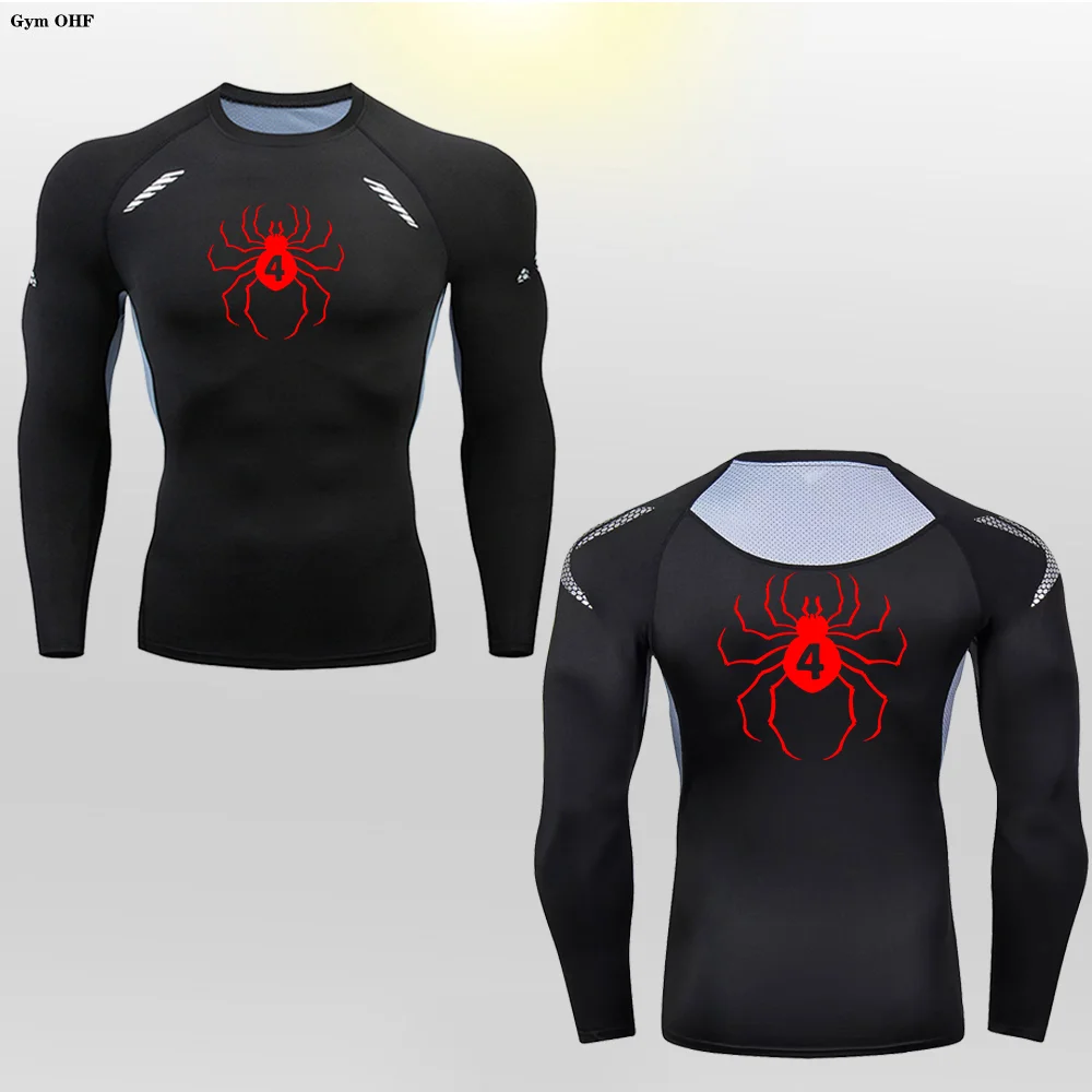 Spider męski strój kąpielowy t-shirt do pływania ochrona plaży stroje kąpielowe straż z długim rękawem surfingu strój do nurkowania t-shirty do