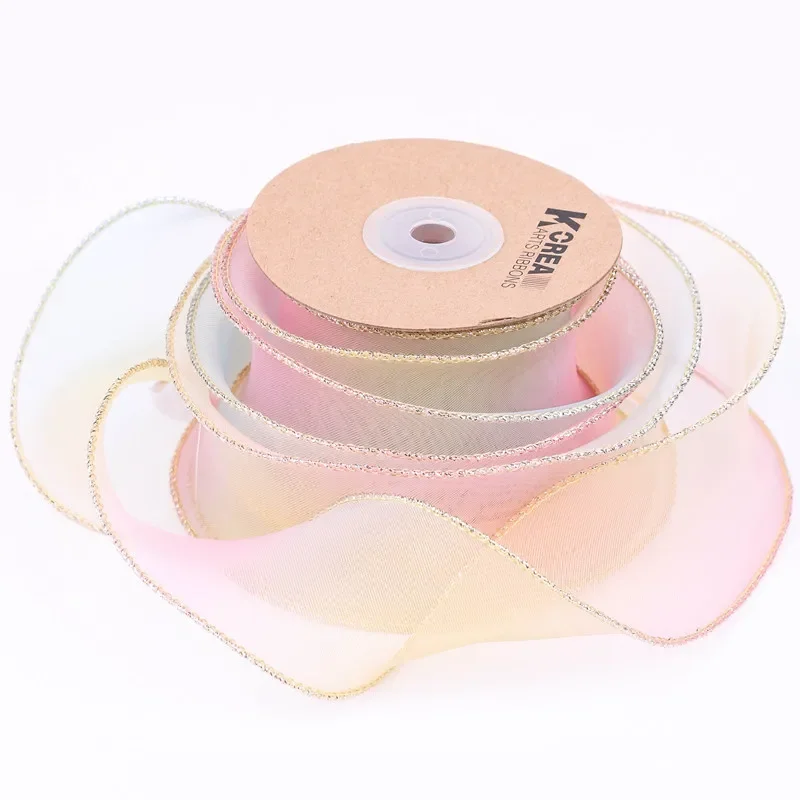 2" 50mm Colorful Organza Ribbon DIY Bow Hair Accessories Make Materials Flower Gift Packing Handmade Tape Crafts 10 Yards image 3