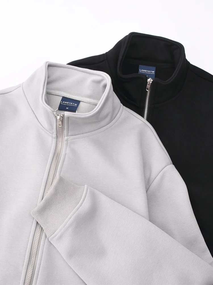 

Осенне-зимняя мужская повседневная куртка-свитер на молнии с капюшоном и подкладкой из флиса, с длинными рукавами и воротником-стойкой, из полиэстера