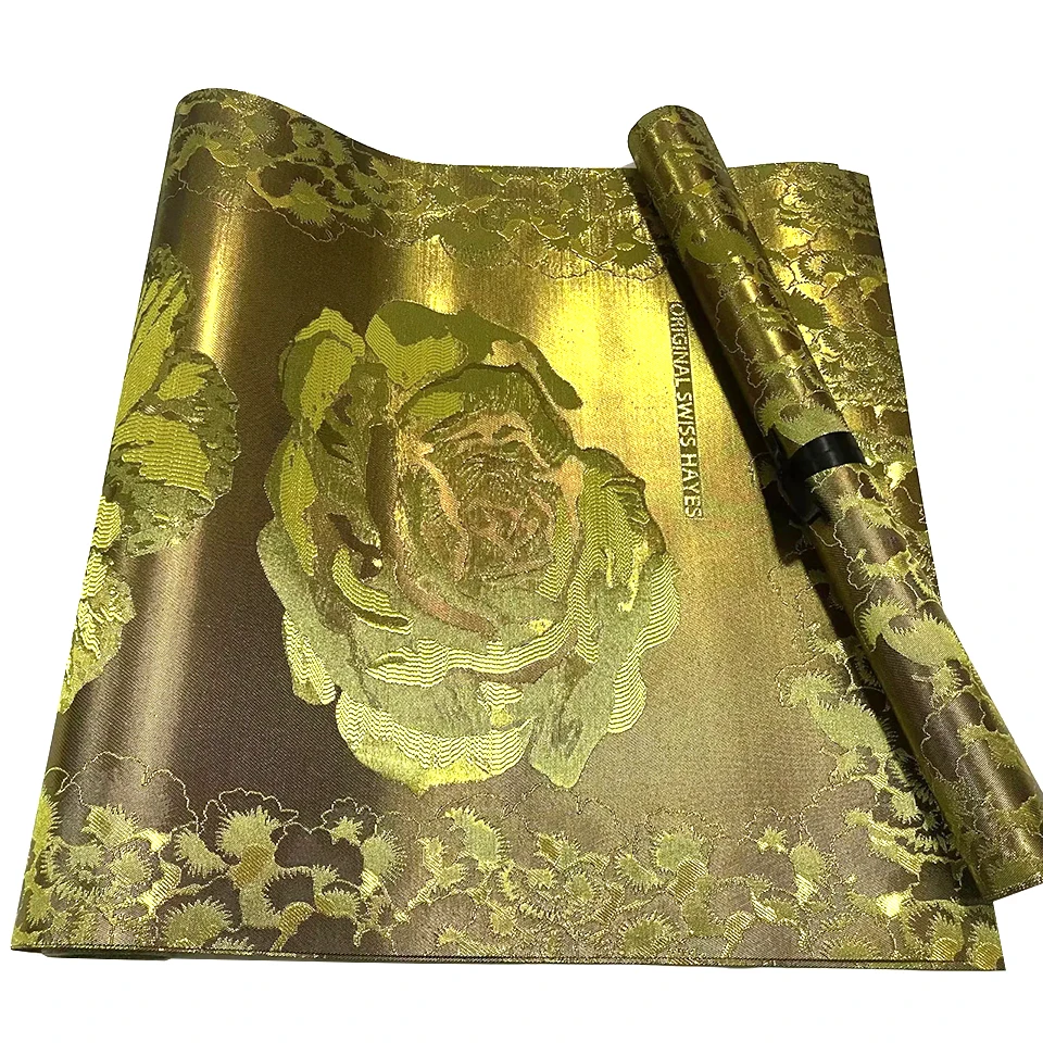 

African Wedding Headwrap Set -2PC Luxury Gold Gele & Ipele in Swiss Grand Hayes Style,Nigerian Bridal Sego Headtie Fabric TX-4-4