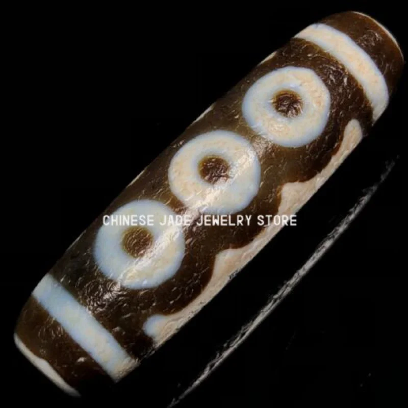 Ancient Tibetan DZI Beads Old Agate Lucky 5 Eye Totem Amulet Pendant GZI