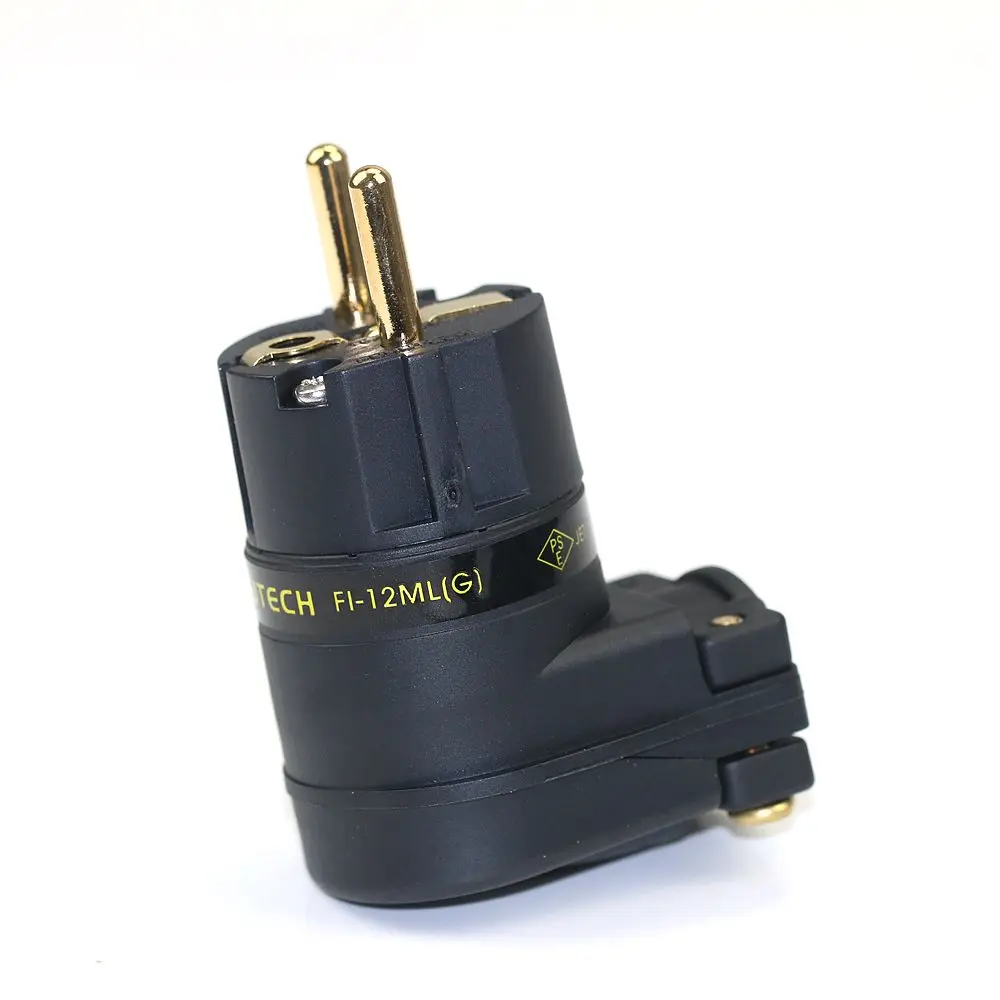 Hi-fi Furutech FI-E12L (R) FI-12ML (G) Gold Plated EU Power cable plug IEC90° Right Angle L-type HiFi power plug