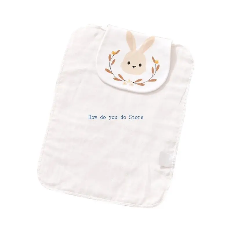 

19QF Burp Sweat Absorbent Cloth for Kids Cotton Face Back WashCloth Lovely Print Breathable Back Sweat Towel Baby Essential
