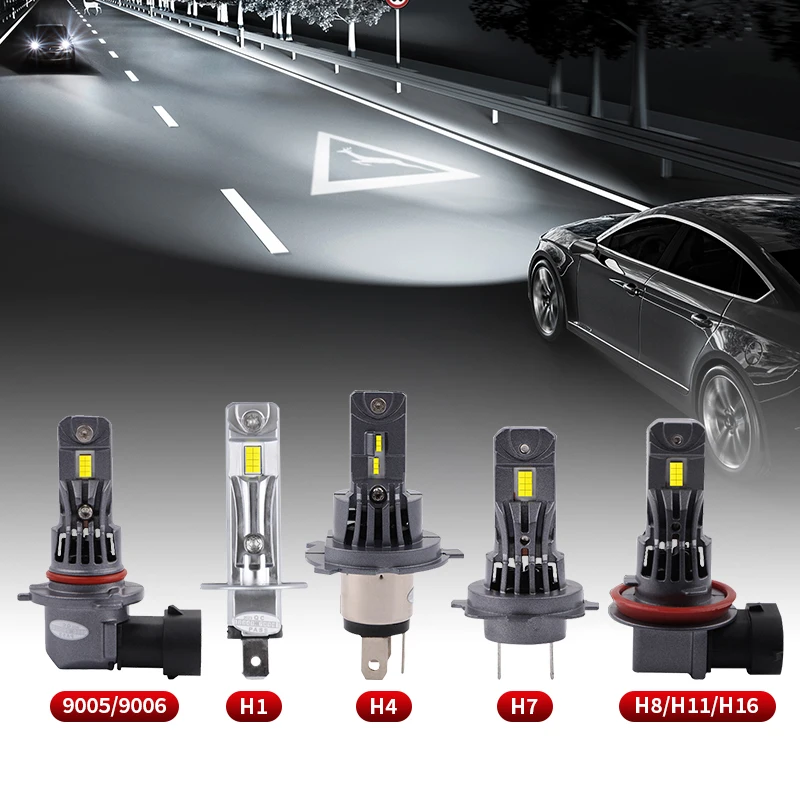 35W H7 LED Headlight Turbo LED Head Lamp Bulbs High Power H1 H4 9005 9006 H11 5530 CSP Chips Mini Size Fan Car Light Fog Lamp