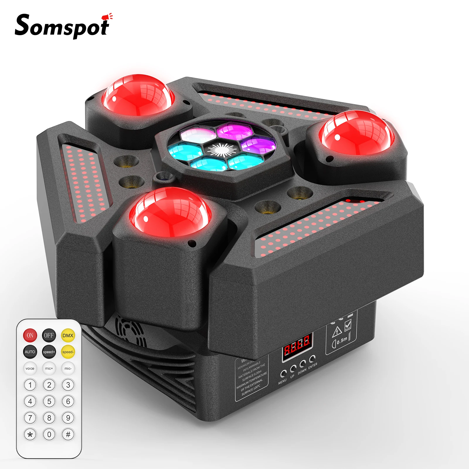 

Somspot 180 Вт с подвижной головкой RGBW, эффект освещения DMX, сценическое освещение с дистанционным управлением для вечеринки, свадьбы, театра, живого шоу, бара, клуба