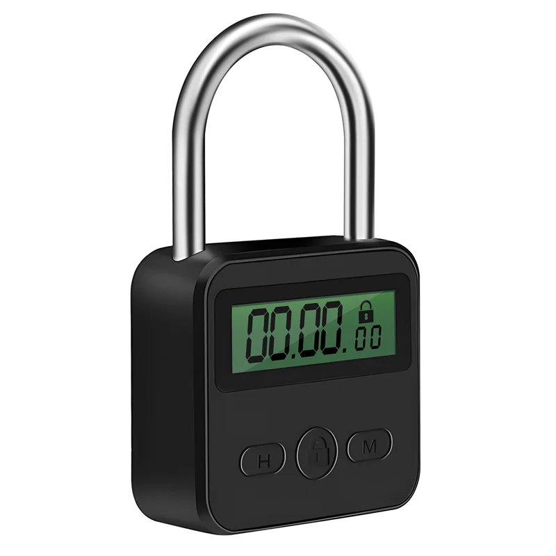 A45M-cerradura de temporizador de Metal pantalla LCD tiempo electrónico multifunción 99 horas de sincronización máxima candado con temporizador recargable por USB