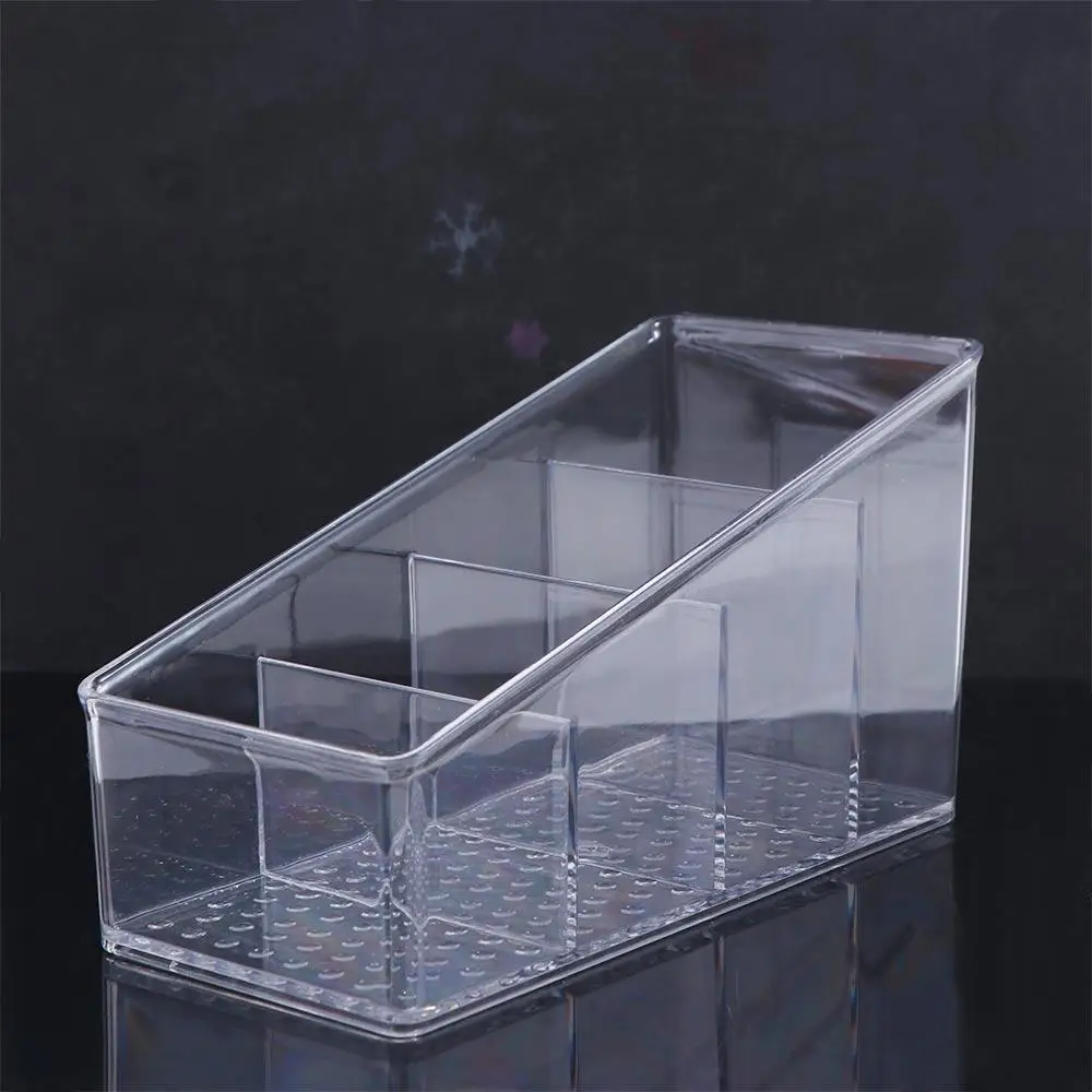 Transparent Remote Control Holder Storage Box 4-Compartment Remote Control Storage Rack Four Grid Air Conditioner