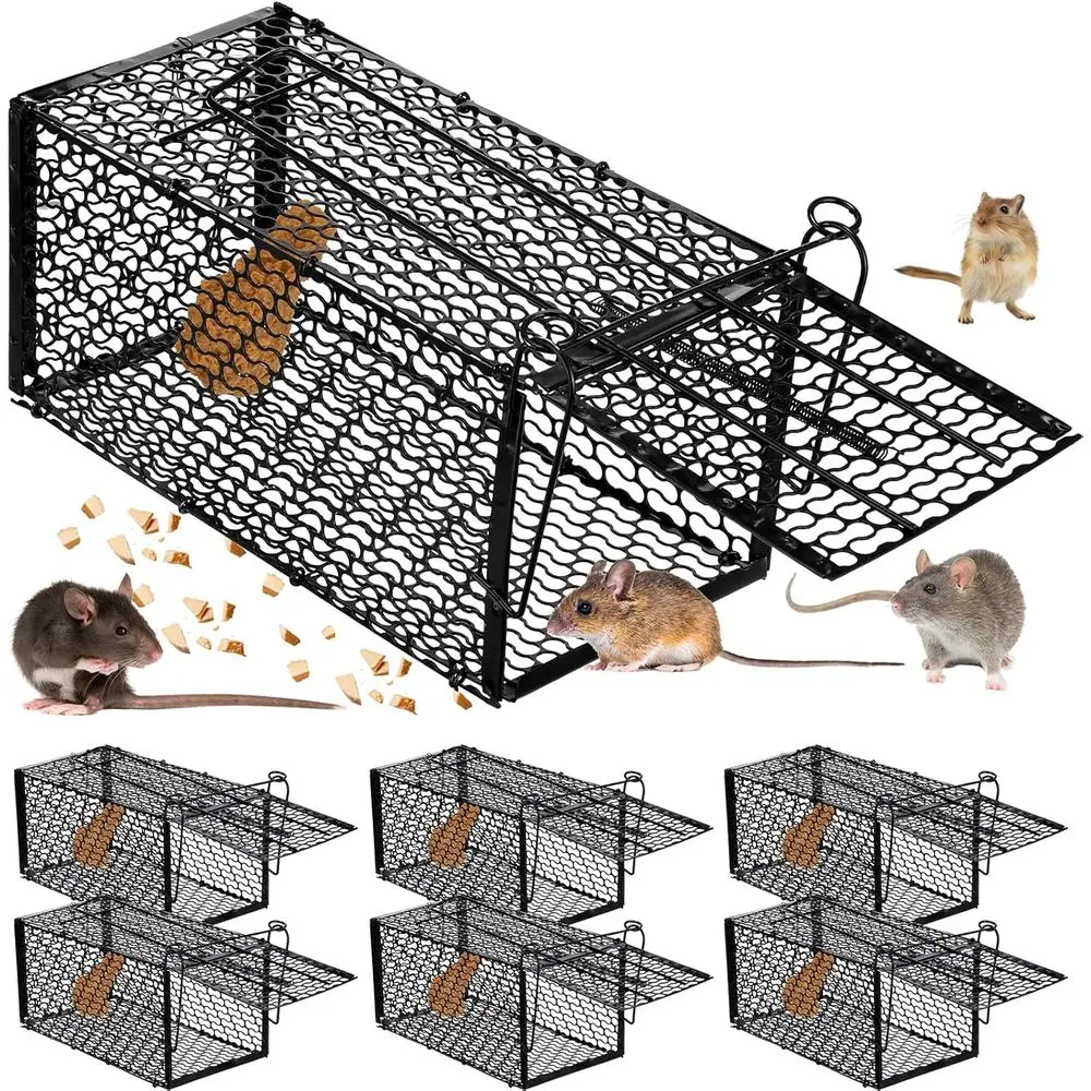 

6-Pack Small Animal Traps for Rodents, Mice, Squirrels, and Chipmunks - Ideal for Home and Garden Use