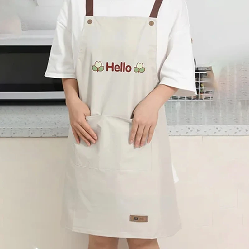 Apron Kitchen Waterproof Oil Proof Pinafore Sleeveless With Pocket Work Aprons For Cooking Chef Grill Restaurant Studios Uniform