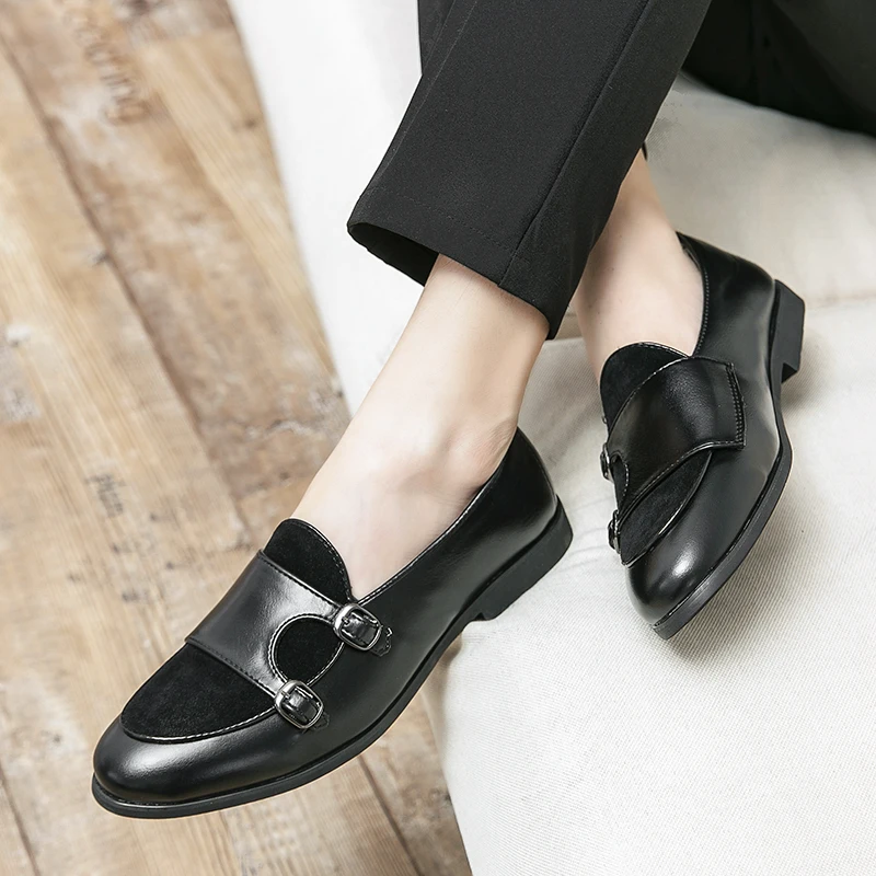 

Luxury Leather Loafers Men Casual Shoes 2026 Fashion Pointed Slip on Italian Moccasins Brand Business Dress Shoes
