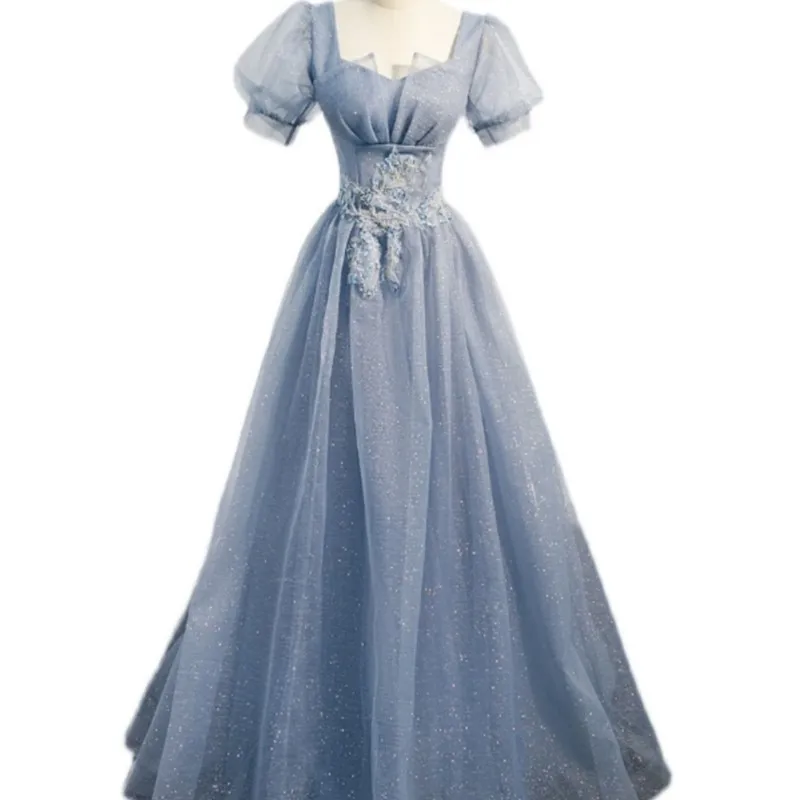 Banquet atmosphere light luxury adult students art exam host long chorus performance dress