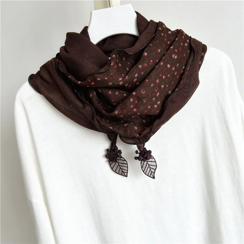 Fashion 2025 Autumn New Small Winter Women Scarf Triangular Cotton Shawl Versat Wraps High Quality Bandana Ladies Accessories
