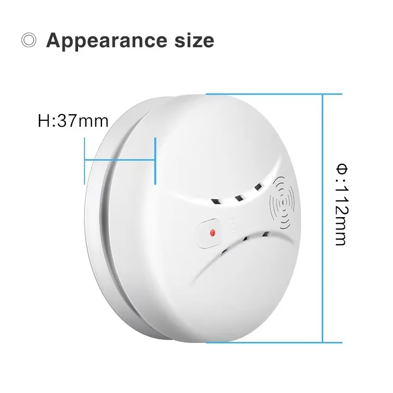 85dB Rauchmelder. 360-Grad-Erkennungsalarmsystem, einfach zu bedienen, geeignet für Häuser/Companies/Fälle.