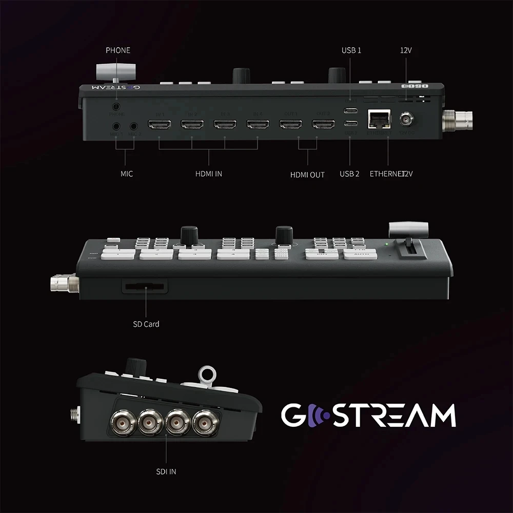 محول بث مباشر من Osee GoStream ، كاميرا متعددة SDI و HDMI ، خلاط فيديو بث مباشر ، سجل SD و NDI HX مدعوم