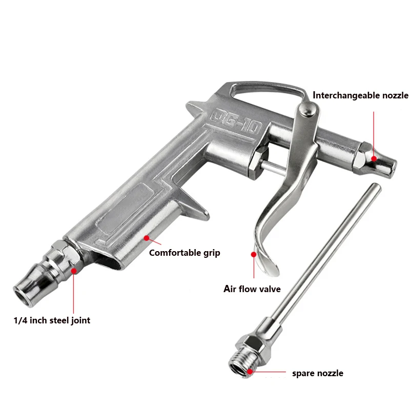 Pneumatic Air Blow Gun Dust Cleaning Blower Nozzle High Flow Air Compressor Components Pistol Duster Cleaner Accessories Tool