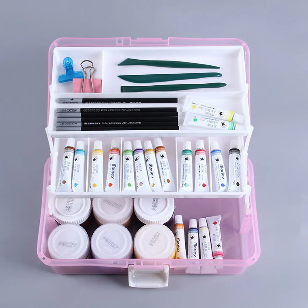 

's Case Painting Storage Boxes with Lids Containers for Crafts Multifunction
