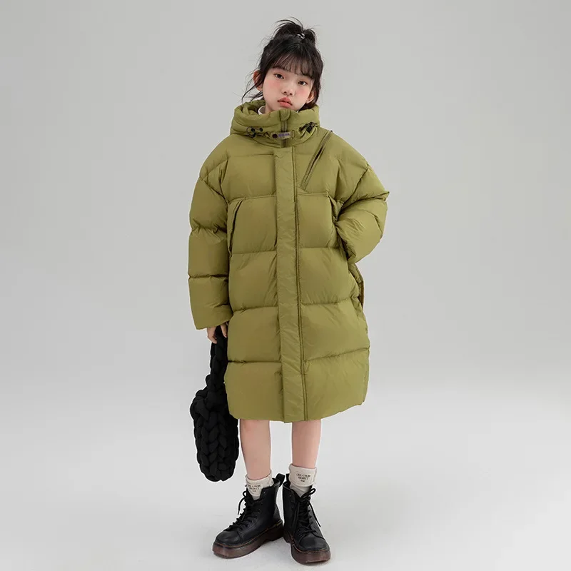 Down Jacket Winter Medium To Long Thick and Warm Winter Clothing for Children