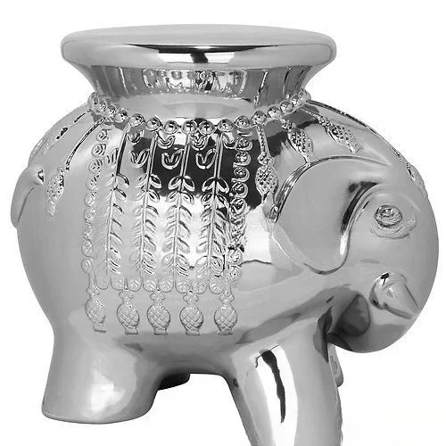Electroplating color glaze animal elephant ceramic stool bedroom bathroom living room outdoor indoor garden