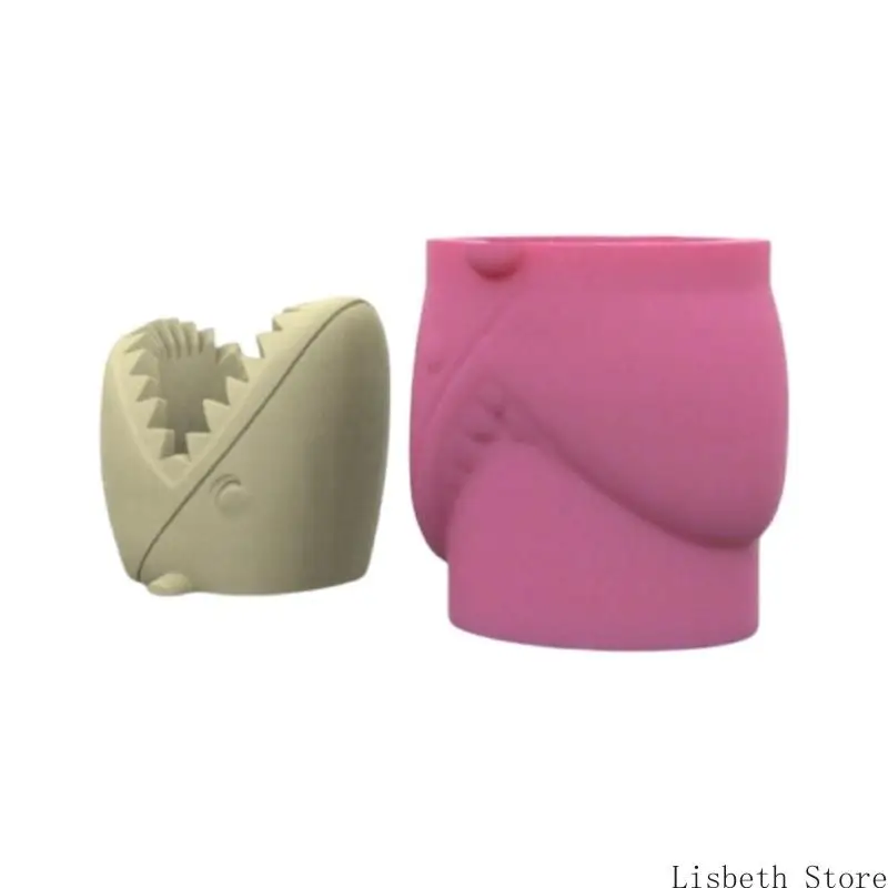 

124A Versatile Silicone Mould for Shark Shaped Cement Plant Holders Decoration