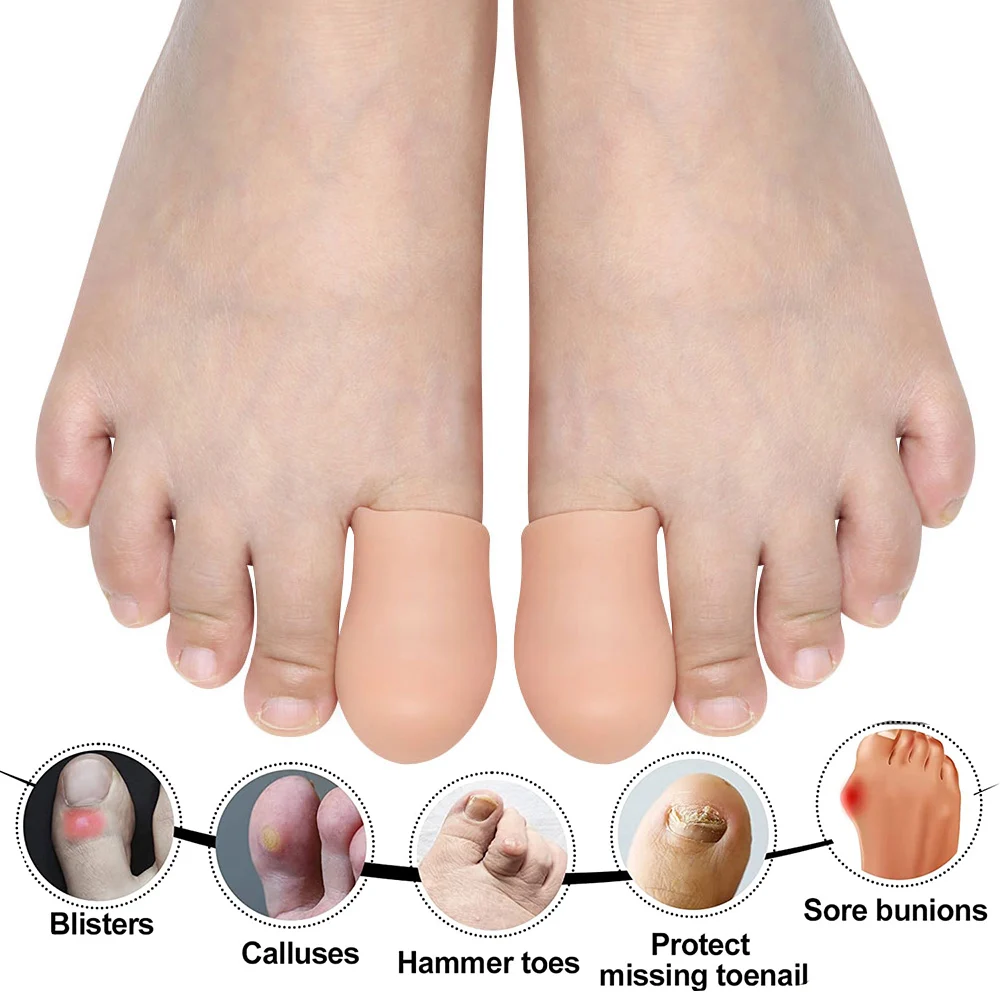 Pexmen 2Pcs Gel Toe Separator Protector Hallux Valgus Bunion Corrector Hammer Toe Spacer for Overlapping Toe Toe Pain Relief