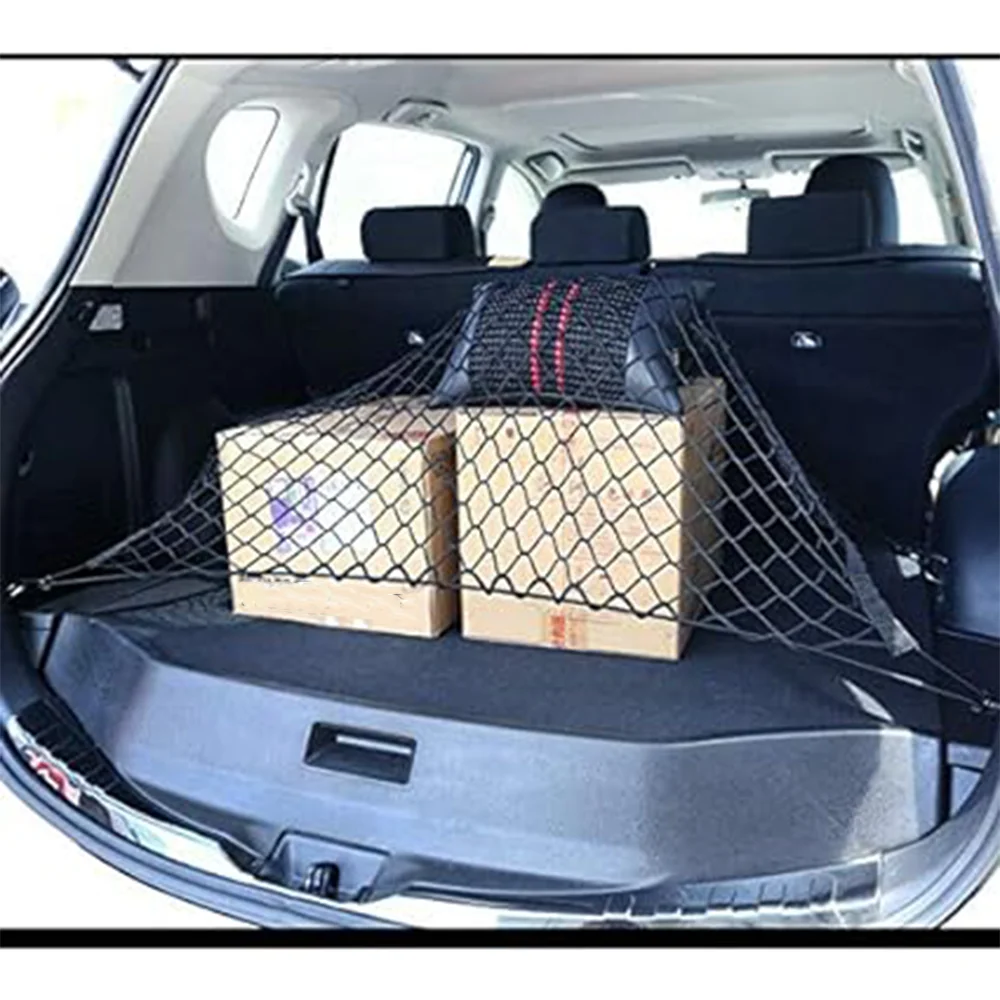 Car Mesh Elastic Nylon Rear Back Cargo Trunk Storage Organizer Luggage Net Polyester Holder Accessory 100*70 100*100 cm