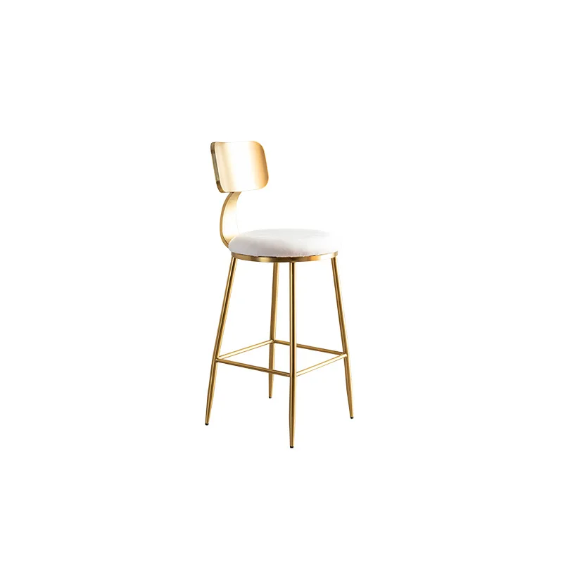 

Light luxury bar chair Home high-end villa high chair Fixed gold leather designer high stool