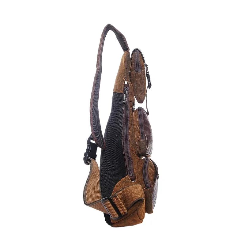 Men Cross Body Backpack Sling Chest Bag Sport Military Tactical Half Moon Rider Travel Climb Canvas Male Messenger Shoulder Bag