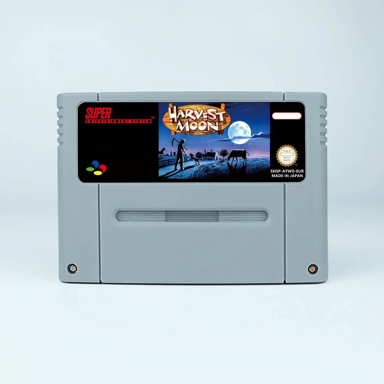 بطاقة لعبة حصاد القمر RPG ، SNES ، EUR ، PAL ، الولايات المتحدة الأمريكية ، NTSC ، 16 بت ، لوحات المفاتيح مع صندوق البيع بالتجزئة ، خرطوشة