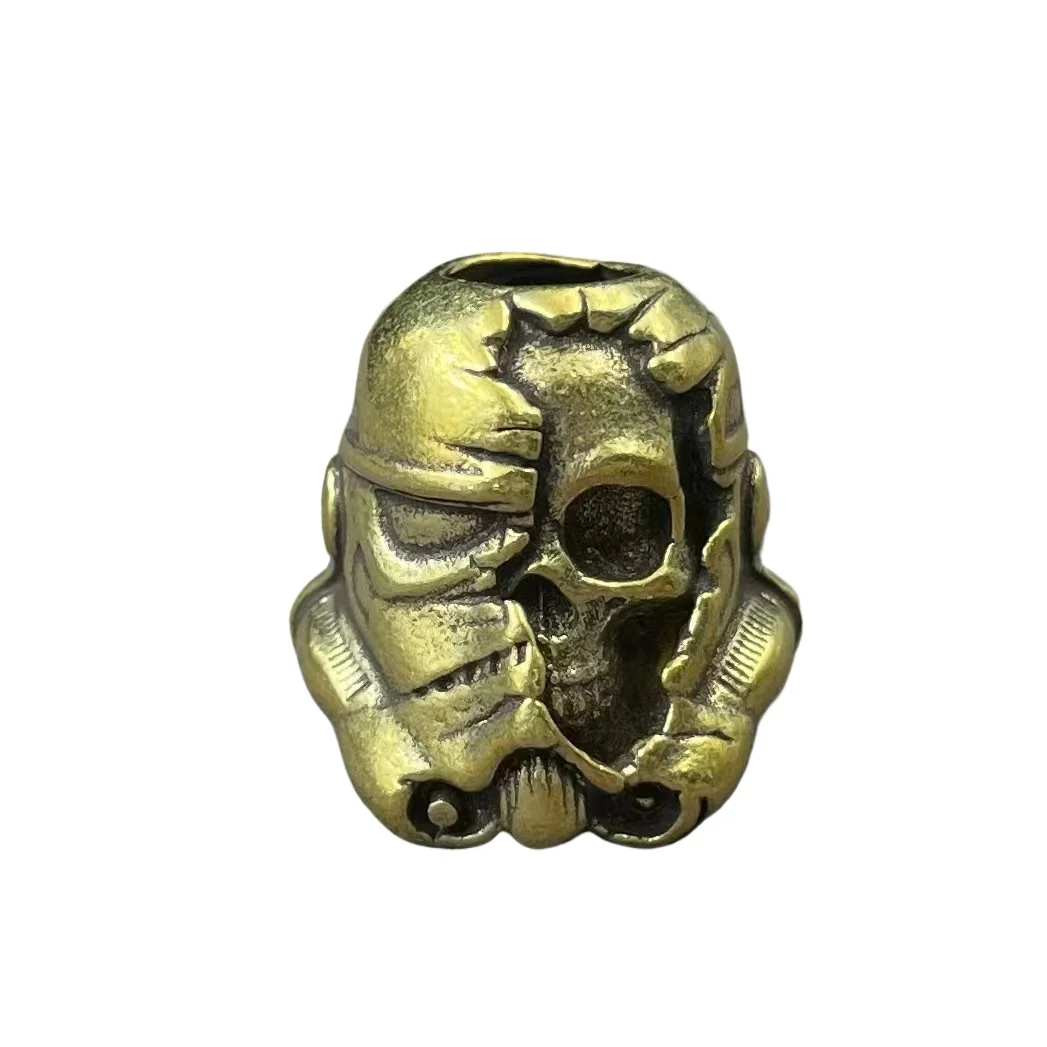 Brass Death Soldier Personality Knife Beads Pendant Skull Head Storm Soldier Umbrella Rope Pendant DIY Tools EDC Lanyard Pendant