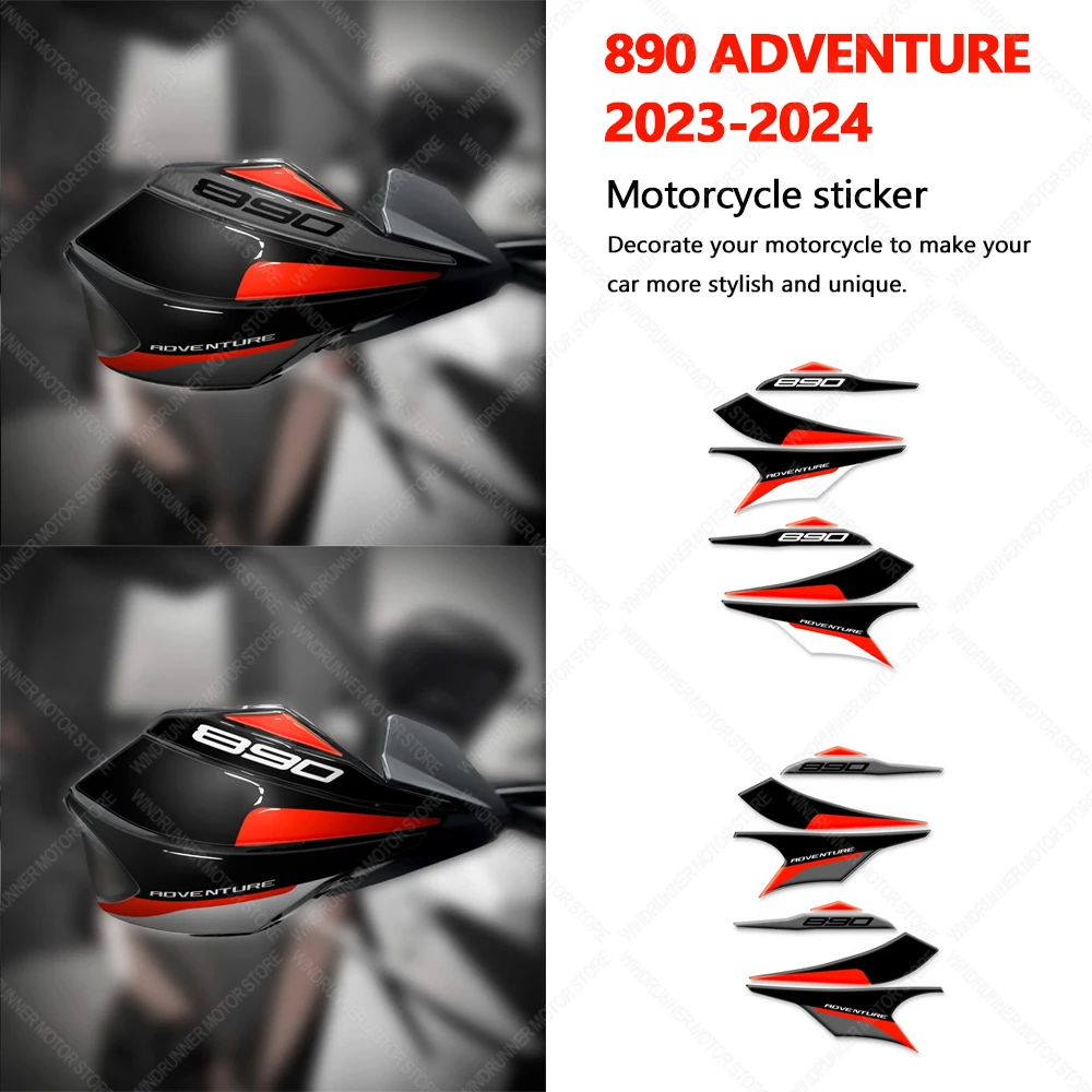 

For 890 Adventure 2023-2024 3D Resin Protective Sticker Motorcycle Hand Guard Stickers Protection Waterproof Protective Sticker